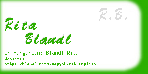 rita blandl business card